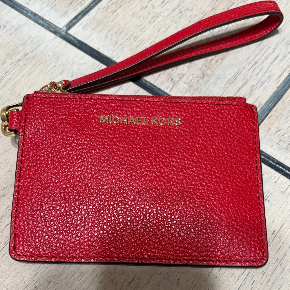Michael Kors Scarlet Textured Wristlet